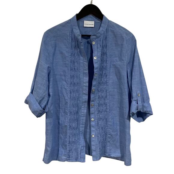 ALFRED DUNNER Women’s Chambray Button up Shirt Size Large - Picture 1 of 8